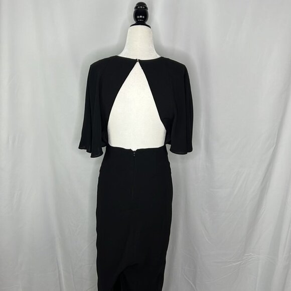 NWT Blaque Label Black Floor Length Open Back Gown - Picture 2 of 11